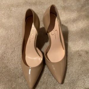 Jessica Simpson taupe pumps. Gently worn.